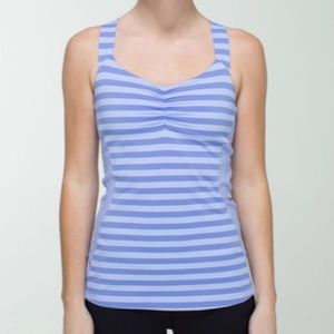 Lululemon Striped Cut Out Back Tank
